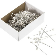 tiekimo žemėlapis Nähnadeln, Nadeln rund, Perlenkopf, Schneidern, Anstecknadeln, gerade Nadeln für Hochzeit, Nähen, Dekoration, DIY, Handwerk, Weiß, 800 Stück