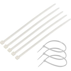 Kabelbinder, 630 mm x 4,8 mm, Premium-Nylon, sichererer selbstschließender Mechanismus, Kunststoffbinder für Zuhause, Büro, Garten, Garage, Werkstatt, Heimwerker, Weiß, 20 Stück