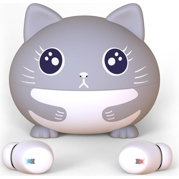 Katzen-Kopfhörer für Kinder mit Mikrofon, Lautstärkebegrenzung, geringes Gewicht, Touch-Steuerung, HiFi-Stereo, Bluetooth-Ohrhörer für Mädchen und Jungen, faltbare Mini-Wireless-Ohrhörer für