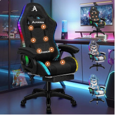 Žaidėjų kėdė Ergonominės žaidėjų kėdės su juosmens pagalvėle, atlošas Žaidimų kėdė Reguliuojamo aukščio biuro kėdė Kompiuterio kėdė suaugusiems Mergaitės Berniukai Lininis audinys Juoda