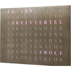 build-yours WordClock Jupiter Lasered nerūdijančio plieno skaitmeninis sieninis laikrodis su LED apšvietimu Dizainerio žodžių laikrodis moderniai aplinkai