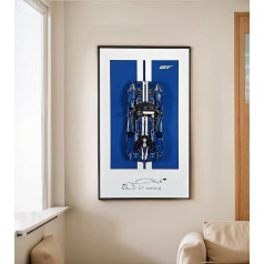 WETCEAOM Lego Technic Ford GT 42154 Display Wall Mount Dekoratyvinė rezultatų lentelė Lego automobilių sieniniam laikikliui - ideali dovana Lego mėgėjams Dydis: 75 x 45 cm