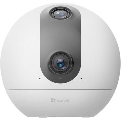 EZVIZ WLAN stebėjimo kamera su 2K+ dvigubu objektyvu, 360° vidaus kamera su asmens aptikimo ir automobilio sekimo funkcija, dvipusis garsas su jutikliniu mygtuku, 