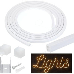 PATIKIL LED difuzoriaus kanalas 5 m 10 mm LED silikono kanalų sistema su dangteliu galiniais dangteliais, skirta LED šviesos juostų montavimo šviesos juostelėms kanalas