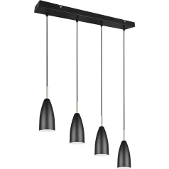 Realybė Leuchten Farin R30694032 Pakabinamas šviestuvas metalinis matinis juodas 4x E14