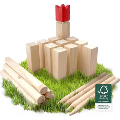 Kubb - originalus vikingų kauliukų žaidimas lauke - medinis šachmatų žaidimas iš Skandinavijos - įgūdžių žaidimas vasarai