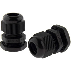 10 x Kabelių įvorės M20 7-12 mm juodos spalvos metrinis kabelių įvorės
