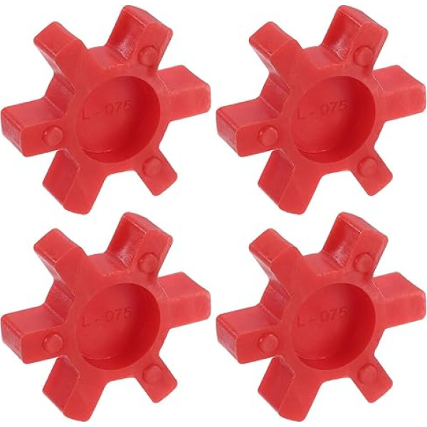 4 Stück L075 Backenkupplungseinsatz, Urethan, flexibel, massiver Backenkupplung, Mitteleinsatz für L-Backenkupplung, L-Backenkupplung, Set, Rot