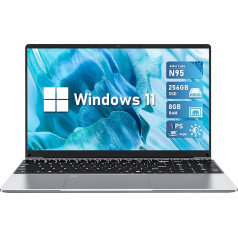 Nešiojamasis kompiuteris, 16 colių FHD, 8 GB DDR4, 256 GB SSD nešiojamasis kompiuteris, keturių branduolių N95 (iki 3,40 GHz), lengvas 16 colių nešiojamasis kompiuteris su 