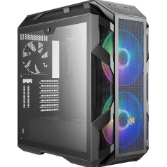 Cooler Master MasterCase H500M ARGB - PC-Gehäuse mit zwei 200-mm-Lüftern für einen optimalen Luftstrom, 4 Panele aus gehärtetem Glas, erweiterte Unterstützung.