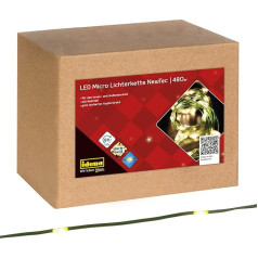 Idena NewTec 31341 LED mikro pasakų žibintai su 480 šiltos baltos spalvos LED diodų, su 8 valandų laikmačio funkcija, apie 52,9 m ilgio, skirti vakarėliams, Kalėdoms, dekoracijoms, vestuvėms, kaip nuotaikos šviesa