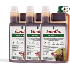 EWALIA Balance Juice - aukščiausios kokybės papildomas pašaras arkliams, skirtas hormonų pusiausvyrai palaikyti - natūrali parama kumelių ir eržilų organizmui, bendrai gerai savijautai - žolelių galia - 3 x 1 litras