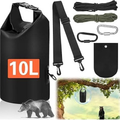 Ultralight Bear Food Bag Hanging System, 10L Waterproof Camping Bear Containers Equipment Kit for Outdoor Backpacking, Safety, Survival, Bear Protection Bag with Pulley System