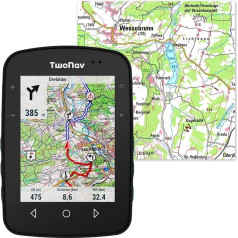 TwoNav Terra, lauko GPS su 3,7 colių plačiaekraniu ekranu, skirtas kalnams, žygiams pėsčiomis, dviračiams arba navigacijai su žemėlapiais, pagal World of MTB, geriausias 2023 m. (Terra + žemėlapis Germany Full)