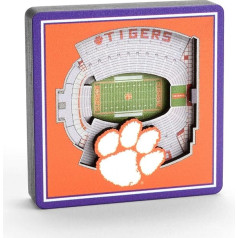 YouTheFan NCAA Clemson Tiger Memorial Stadium 3D Stadium View Magnetas 3D Stadium View Magnetas Komandos spalvos Small