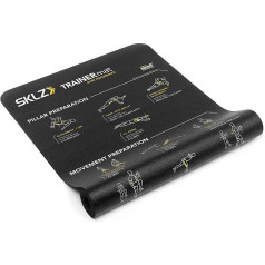 SKLZ Unisex-Adult Trainermat Sport Performance treniruočių kilimėlis su stiprinimo, tempimo ir greičio pratimais, juodai juodas, vieno dydžio