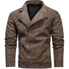 SRZYMJ Odinė striukė Vyriška odinė striukė Biker Jacket Coat Vyriška ilga žieminė striukė su pamušalu Vyriška odinė striukė Vyriška ruda Vyriška lietaus striukė Puspaltis Vyrai