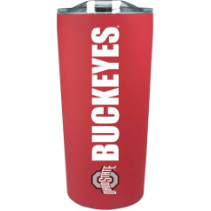 Campus Colors Nerūdijančio plieno dvigubos sienelės vakuuminės izoliacijos daugkartinio naudojimo puodelis su stumdomu dangteliu, skirtas kelionėms, sportui ir kavai, 18 oz (Ohio State Buckeyes-Red)