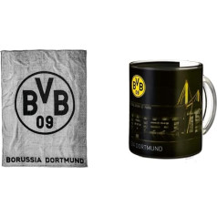 Borussia Dortmund BVB Fleece Blanket (Grey), Pilka/juoda, 0