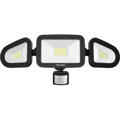 MEIKEE 42 W LED prožektorius su judesio jutikliu lauke 3600 LM lauko prožektorius IP66 vandeniui atsparus LED prožektorius 6500 K trys galvos 180° reguliuojamas LED prožektorius garažui sodui kiemui