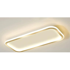 KRIPINC LED lubų šviestuvas, stačiakampis, LED lubų šviestuvas, plokščias LED lubų šviestuvas miegamajam, svetainei, vonios kambariui, virtuvei, prieškambariui (auksinis, šiltai baltas)