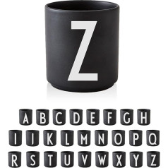 Dizaino raidės Personalizuoti porcelianiniai puodeliai A - Z (juodi)