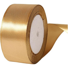 Dishaur Satinband für Geschenkverpackungen, 40 mm, champagnerfarben, 22 m Stoffband zum Basteln, Nähen, Weihnachten, Haarschleifen und Kuchendekoration