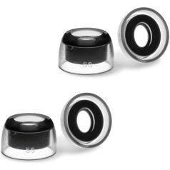 AZLA SednaEarfit Crystal for Bose Earbuds - pakaitiniai ausų kištukai Bose QuietComfort Ultra, QC Earbuds II, silikoniniai ausų kištukai, antgaliai su triukšmo mažinimo skylute (SS)