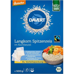DAVERT ilgagrūdžiai nėriniuoti ryžiai maišeliuose, 500 g (6 vnt.)