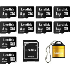 Lerdisk Factory Didmeninė prekyba Micro SD kortelėmis 8GB Pack of 10 in Bulk Micro SDHC Pagaminta įgalioto licencijos turėtojo