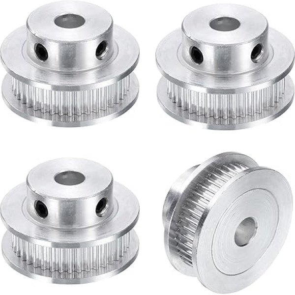 sourcing map GT-2 40T Riemenscheibe, Synchronrad, 6,35 mm Bohrung, Aluminium-Zahnriemenscheibe, 40 Zähne, passend für Breite 6 mm, Zahnriemen für 3D-Drucker, CNC-Maschinen, 4 Stück