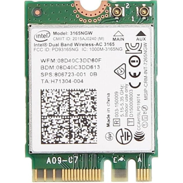 HighZer0 Electronics Wireless-AC 3165 Legacy Wi-Fi adapteris | 433Mbps WiFi su Bluetooth 4.0 | 2,4 GHz ir 5 GHz tinklo kortelė | Palaiko Intel AMD Linux ir Windows | 3165NGW belaidis adapteris
