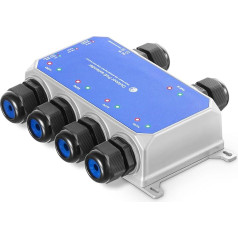 IP67 lauko Gigabitinis PoE perdavimo jungiklis, 1 PoE įvesties ir 4 PoE išvesties plėstuvas, IEEE802.3af/at/bt PoE maitinimas 90W, 10/100/1000Mbps Ethernet, metalinis sieninis laikiklis, atsparus vandeniui, 
