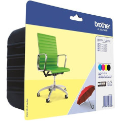 Brother originalios LC229XLVALBPDR rašalo kasetės su saugumo žyme, kurias sudaro 4 XL rašalo kasetės (juoda, purpurinė, žydra, geltona), skirtos Brother MFC-J5320DW, MFC-J5620DW, MFC-J5625DW, MFC-J5720DW