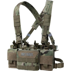 OneTigris krūtinės liemenė, taktinė liemenė, reguliuojama Molle taktinė Airsoft liemenė, atspari vandeniui, skirta CS žaidimams, kariuomenės fanams ir Airsoft medžioklės žaidimams
