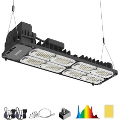 SANSI 150 W LED auginimo lempa kambariniams augalams, LED augalų lempa su pilnu spektru ir dideliu PPF 345 μmol/s, reguliuojama auginimo lempa daigams, daržovėms, gėlėms, LED auginimo lempa auginimo palapinei 60 x 60 cm 40 x 40 cm