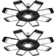 ANYPOWK LED garažo apšvietimas - 20000 liumenų 6500K dienos šviesos 200W 8 lapų LED lubų apšvietimas garažui - 2 pakuotės