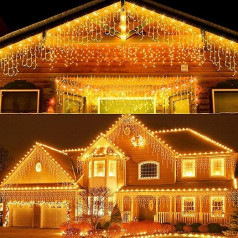 fobaston 15 m 600 m 600 LED pasakų žiburiai užuolaidos lauko vidaus Icicle pasakų žibintai užuolaidos šilta balta su 8 režimais ir laikmatis IP44 šviesos užuolaidos Kalėdų vestuvių šalis festivalis dekoracijos