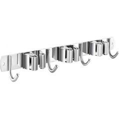 Besen- und Wischmopp-Wandhalterung, Besenhaken, Besenregal, Edelstahl, Mopp-Besenhalter, Wandmontage, Besenaufbewahrung, robuster Besen-Organizer, Wandhalterung für Waschküche (3 Racks 4 Haken)