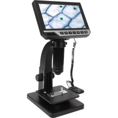 7 colių LCD skaitmeninis mikroskopas 12MP 500-2000x didinimo skaitmeninis biologinis dvigubo objektyvo mikroskopas su 10 reguliuojamų LED lempučių, PC jungtimi, skirtas monetoms