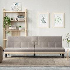 Ajseoybs Mažas miegmaišis, miego funkciją atliekanti sofa-lova su gėrimų laikikliais, Taupe audinys, tinka svetainei, miegamajam, svetainei, priimamajam, prieškambariui