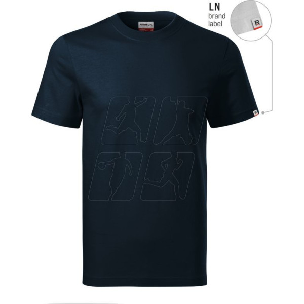 Recall unisex marškinėliai (tamsiai mėlyni (prekės ženklo etiketė)) / S