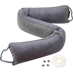 MAGZO Durų skersvėjų izoliacija 97 cm Svertinis skersvėjų izoliatorius po durimis Triukšmo izoliacija Windstopper Grey
