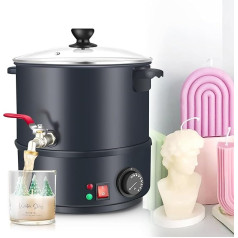 WEIWAN 6 l vaško lydymo mašina žvakių gamybai su piltuvėliu, 6 l žvakių lydymo puodas su nepridegančia danga, didelis vaško lydymo puodas, žvakių lydymo rinkinys, nerūdijančio plieno žvakių lydymo puodas