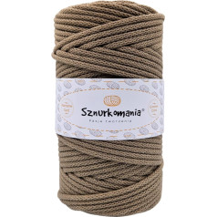 Medvilninė virvelė 5 mm 100 m, 46 spalvos, Mocha spalva, Makrame siūlai, medvilniniai siūlai, pinta medvilninė virvelė 5 mm su šerdimi, makrame virvelė, nėrimo virvelė, makrame virvė, virvelė 5 mm Sznurkomania