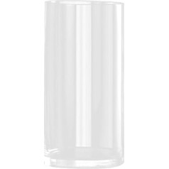 LOMUG Cilindrinė vaza Didelė stiklinė vaza 25 cm aukščio skaidri gėlių vaza 12 cm skersmens dekoratyvinė cilindrinė vaza Žvakių stiklainiai Apvalūs modernūs dideli cilindriniai stiklo vazos namams, biurui, vestuvių stalui