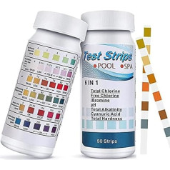 100 PH testo juostelių pakuotė, baseino testeris PH ir chloro vertei nustatyti, vandens testeris, akvariumo testas vandens kietumui matuoti, vandens testas, juostelės, baseino vandens testo juostelės, matavimo juostelės, skirtos baseino testavimui