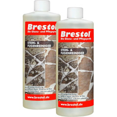 BRESTOL® Stone cleaner self-active, 2 x 1000 ml koncentratas, akmenų valiklis, žaliųjų augalų valiklis, dumblių valiklis, kerpių valiklis, samanų valiklis, algicidas, dumblių naikintojas, samanų naikintojas