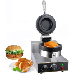 KUOYTT 1300 W kommerzieller elektrischer Burger-Waffelmaker, Burgermaker, antihaftbeschichteter Burger-Waffelmaker für Hamburger, Dorayaki, Panini, Temperaturbereich 50-300 °C, für den Ha