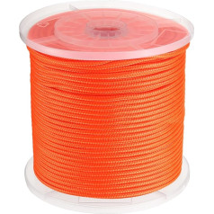 sourcing map Tvirtas geflochtenes Nylonseil, 0,6 cm, 150 m, Mehrzweck-Polypropylen-Allzweckseil, Schnur für Camping, Fahnenmast, Kletterknoten, Orange